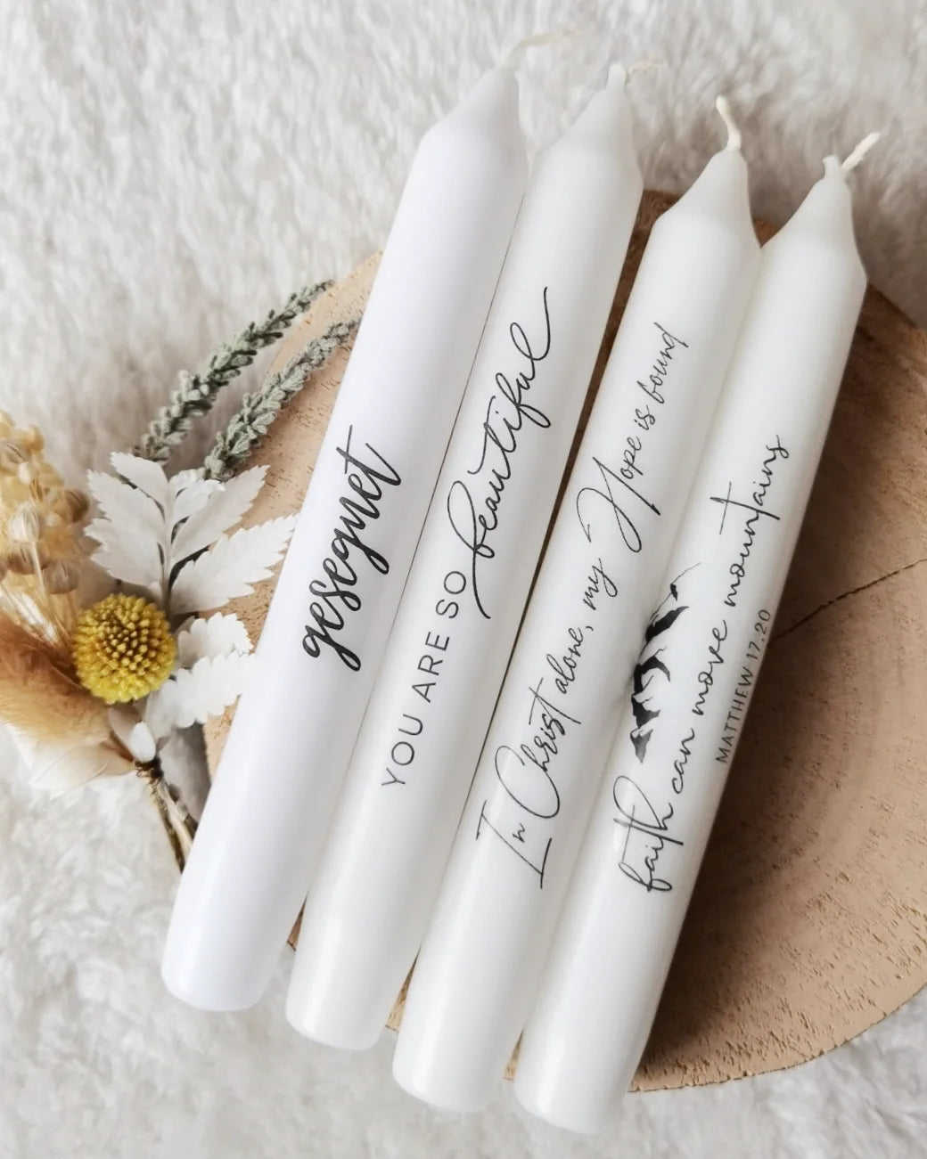 Stabkerze mit Aufdruck | Tattoo Kerze
