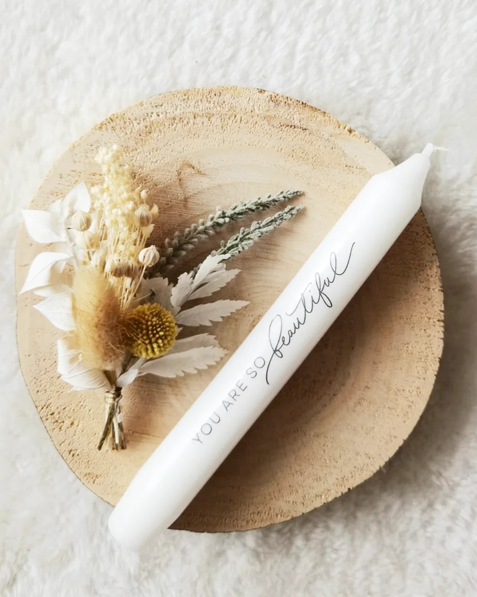 Stabkerze mit Aufdruck | Tattoo Kerze