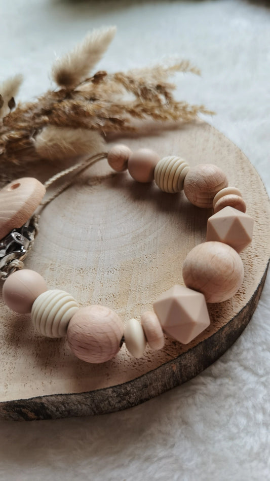 Schnullerkette "Rafael- beige sand"