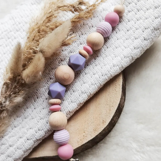 Schnullerkette "Rafael - lila und pink"