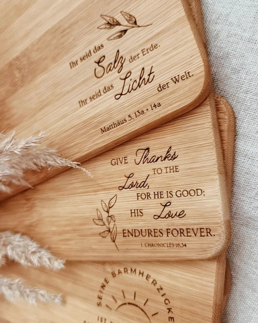 Bambus Schneidebretter mit Gravur