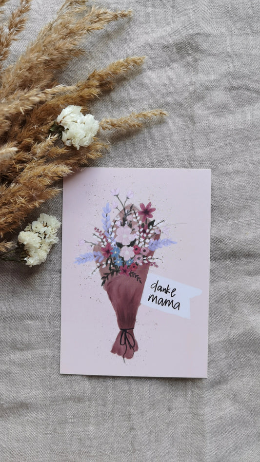 Postkarte Grußkarte Danke Mama