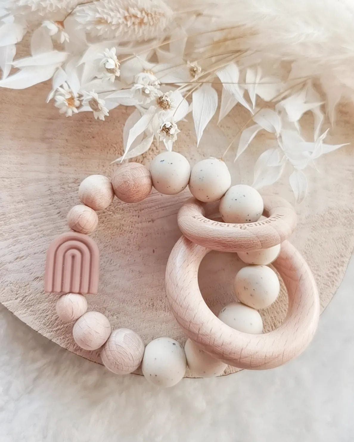Baby Set "Lea" Schnullerkette, Wagenkette und oder Greifling