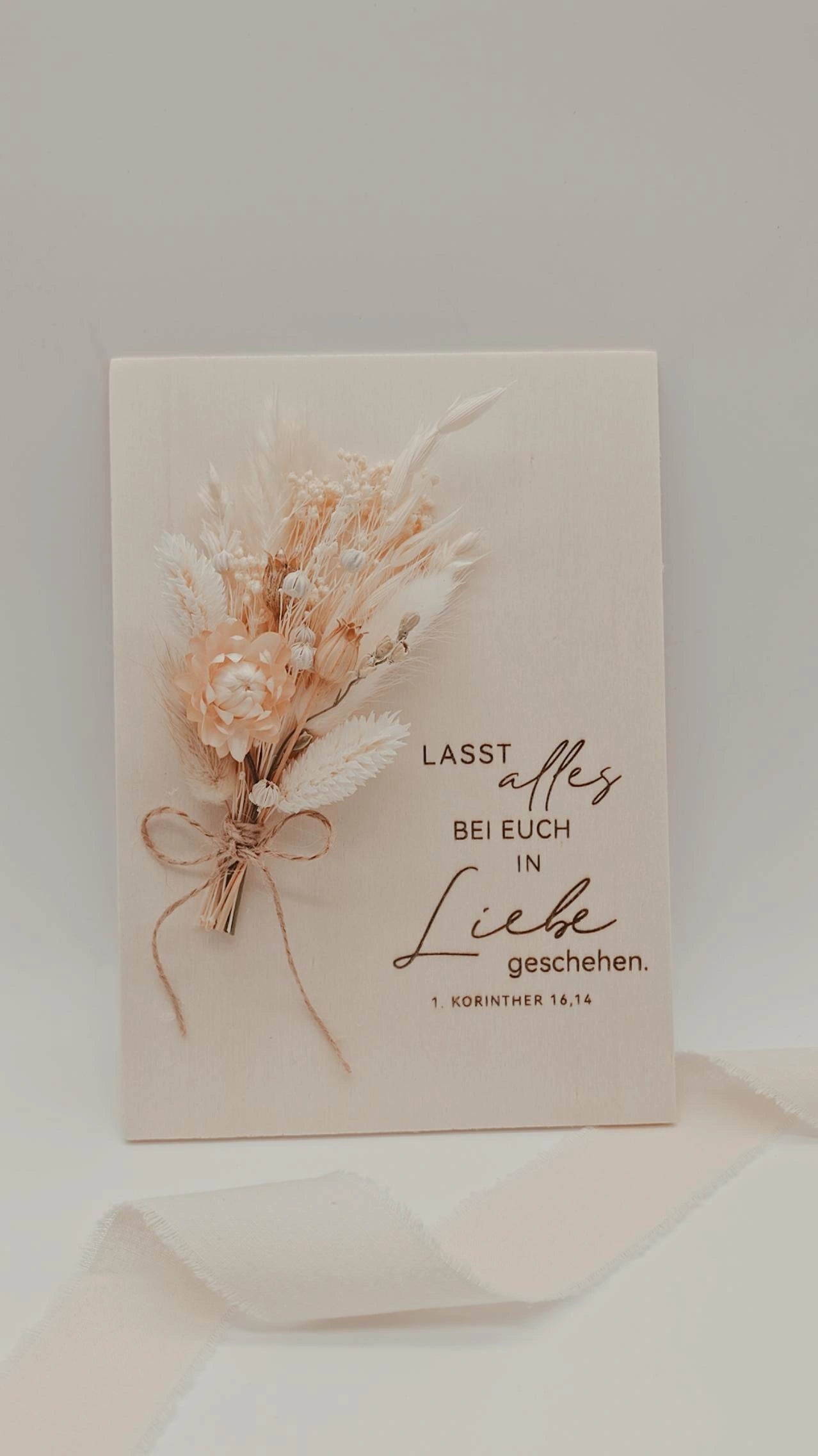 Trockenblumenschild "in Liebe"