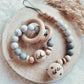 Baby Set -Ombre grau- Schnullerkette und oder Greifling