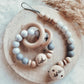 Baby Set -Ombre grau- Schnullerkette und oder Greifling
