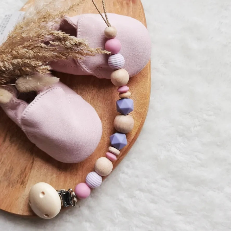 Schnullerkette "Rafael - lila und pink"