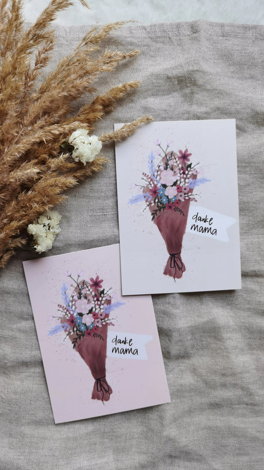 Postkarte Grußkarte Danke Mama