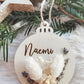 Weihnachtsdeko | Holzscheibe im Kugel Design | Trockenblumen