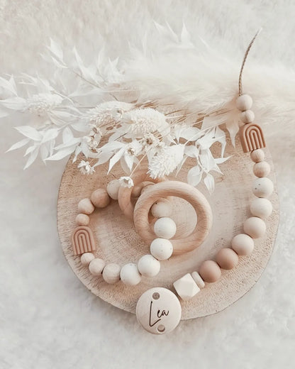 Baby Set "Lea" Schnullerkette, Wagenkette und oder Greifling