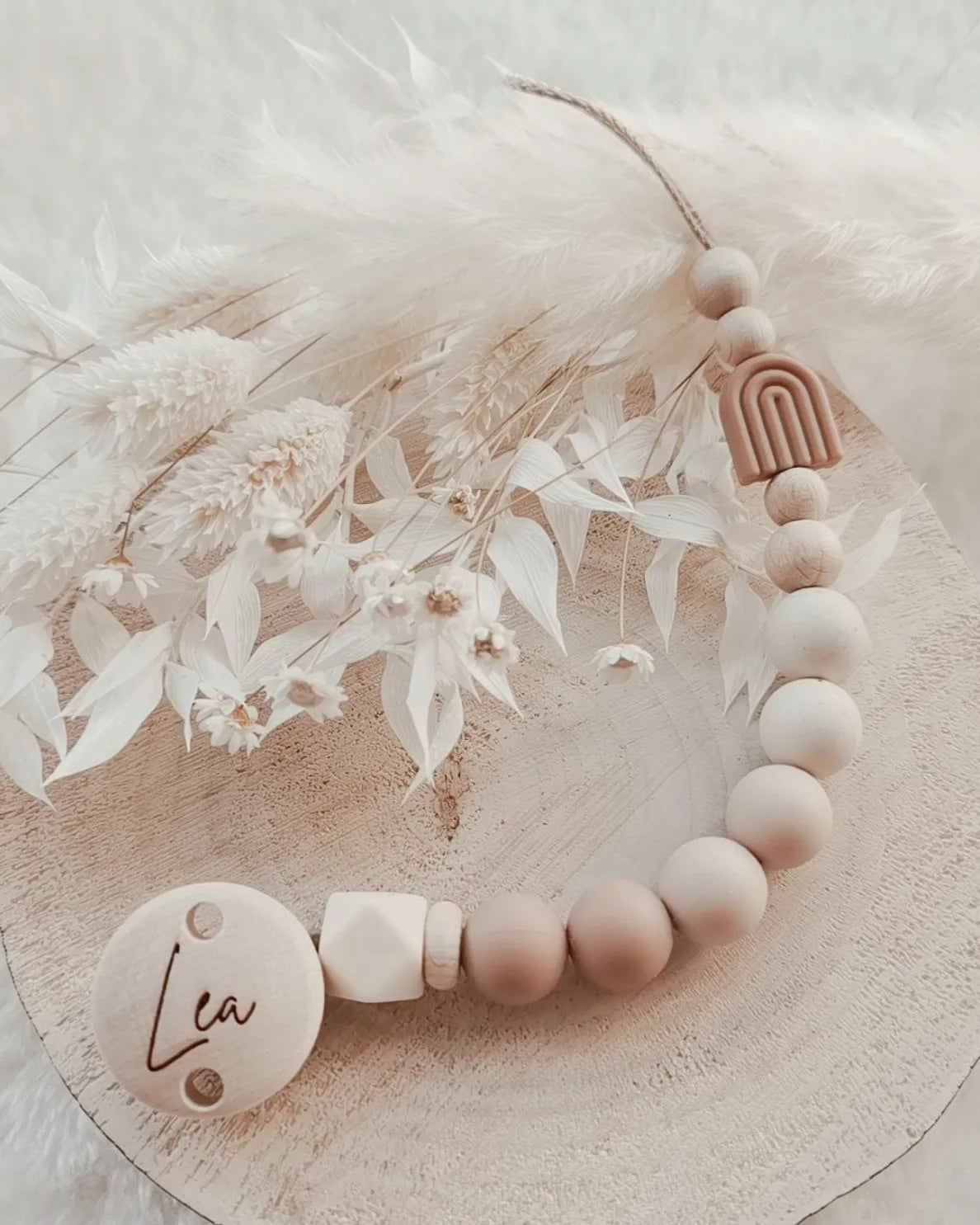 Baby Set "Lea" Schnullerkette, Wagenkette und oder Greifling